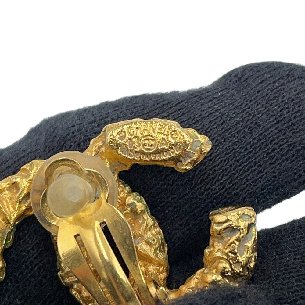 CHANEL Gold Logo Earrings - Picture 8 of 9